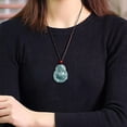 thumbnail image 4 of K-KED Real Natural Grade A Jade Jadeite Blue Water Ice Species God of Wealthy Pendant, 4 of 4