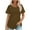 Brown, variant on Pincandy Womens T Shirts Short Sleeve Pleated Dressy Casual Scooped Neck Summer Tops Blouses