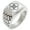 Silver, variant on Stainless Steel Celtic Five Fold Fifth Elements Geometric Pattern Step-Down Biker Style Polished Ring
