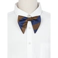 thumbnail image 4 of INSPIRE CHIC Men's Chunky Stripes Pre-tied Bowties Satin Adjustable Bow Ties for Formal Wedding Brown-Blue, 4 of 4