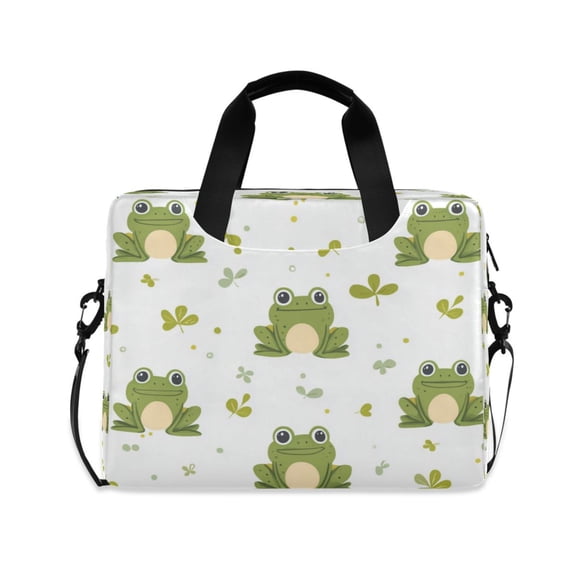 16" Laptop Tote Bag Laptop Sleeve Case Computer Briefcase for Work & Travel Cartoon Frog Pattern