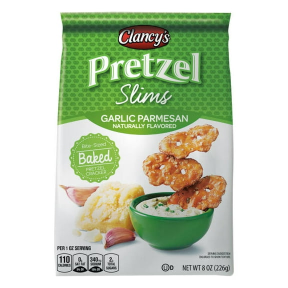 Clancy's Garlic Parmesan Flavored Pretzel Slims, 8 oz