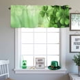 thumbnail image 4 of Kitchen Valances for Window, St. Patrick's Day Four-leaf Grass Light Filtering Rod Pocket Valance Curtain, Spring Pastoral Plant Short Curtains Window Topper for Bedroom Bathroom Living Room 60x18in, 4 of 9