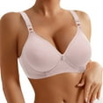 thumbnail image 2 of Lixiuxyad Women's Front Closure Floral Lace Bra Comfortable Support Underwire T Shirt Bralette Soft Wireless Everyday Wear,Bras for Women Pink 44, 2 of 7
