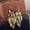Gold, variant on Long European and American earrings metal fashion earrings bright face water-Silver