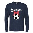 thumbnail image 2 of Wild Bobby, Cute Soccer Mom Ribbon Soccer Ball Gift Sports, Mother's Day, Men Long Sleeve Shirt, Vintage Heather Navy, Large, 2 of 3