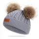 thumbnail image 1 of Gorro para niño pequeño, gorro de punto con pompón doble de invierno de color, 1 of 5