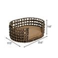 thumbnail image 2 of THE LICKER STORE Gigi 24" x 18" Modern Bohemian Handwoven Hyacinth Open-Weave Oval Pet Bed with Machine-Washable Cushion, Brown, DBD4000B, 2 of 8