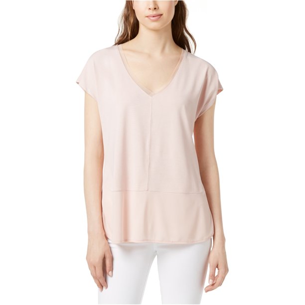 bar III Camiseta básica de medios mixtos para mujer, rosa, extragrande bar III Camiseta básica
