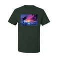 thumbnail image 2 of Wild Bobby, Jumping Whale During Beach Sunset, Animal Lover, Men Graphic Tees, Forest Green, Medium, 2 of 3