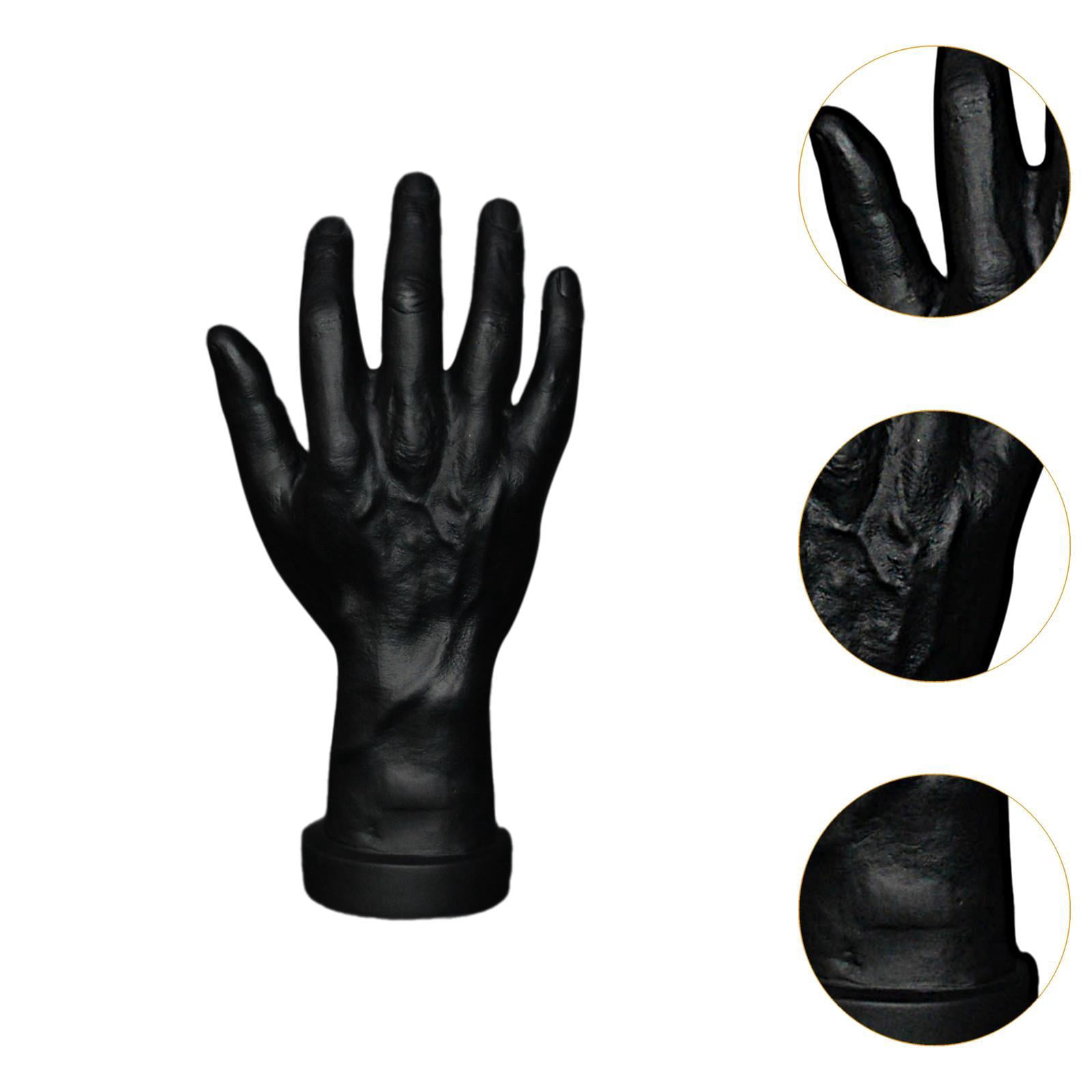 Serenable Hand Model Jokes Toy Lifelike,Photo Props,Fake Hand Mannequin Hand for Cosplay Decoration Jewelry Display Party Nail Training black
