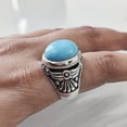 thumbnail image 2 of Turquoise Ring, Silver Jewelry, 925 Silver Ring, Father's Day, AAA Natural Turquoise, December Birthstone Ring, Heavy Mens Ring, Spiritual Healing Gemstone, Christmas, Tiny Mens Ring, 2 of 5