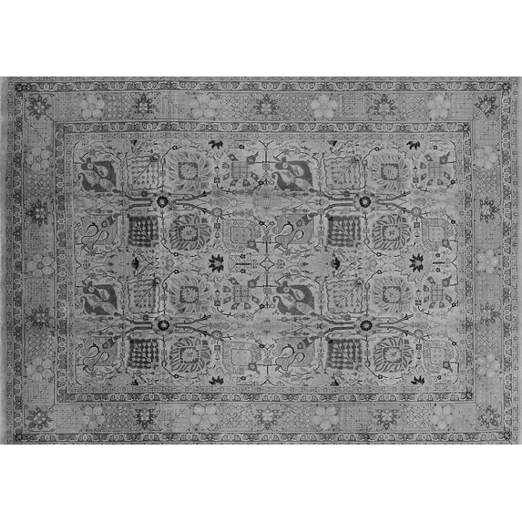 Ahgly Company Indoor Rectangle Oriental Gray Industrial Area Rugs, 8' x 12'