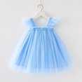 thumbnail image 2 of Kiijoy Girls Polka Dot Tulle Dress Flutter Sleeves Mesh Princess Dress, Blue, Size 6M-6Y, 2 of 2