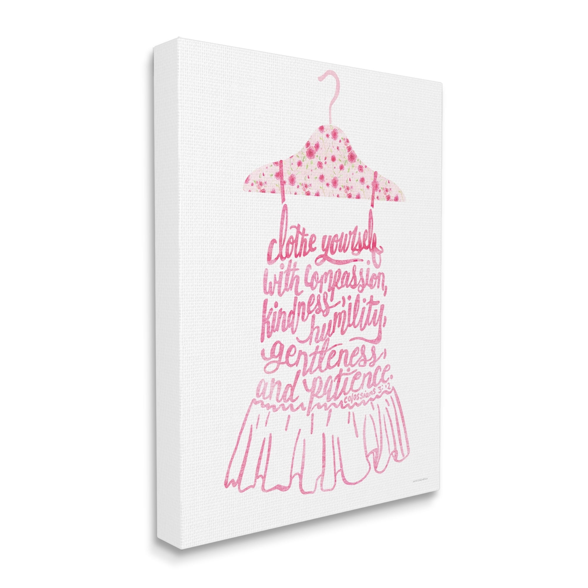 Stupell Industries Pink Stylish Uplifting Quote Religious Verse Calligraphy Graphic Art Gallery Wrapped Canvas Print Wall Art, Design by Kamdon Kreations