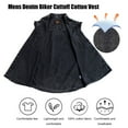 thumbnail image 5 of Dream Apparel Men's Biker Cuttoff Vest Denim/Cotton Shirt with Vintage and Frayed Sleeveless Look 2 Front Pockets, 5 of 7
