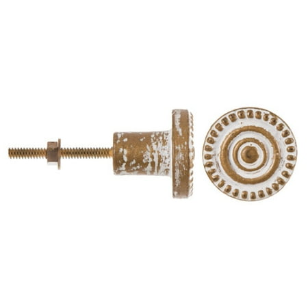 - Darice Decorative Metal Knob: Whitewashed Brass w/Concentric Circles