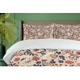 thumbnail image 4 of Ambesonne Floral Duvet Cover Set, Abstract Blossoms Leaves, Queen, Beige Red White, 4 of 6