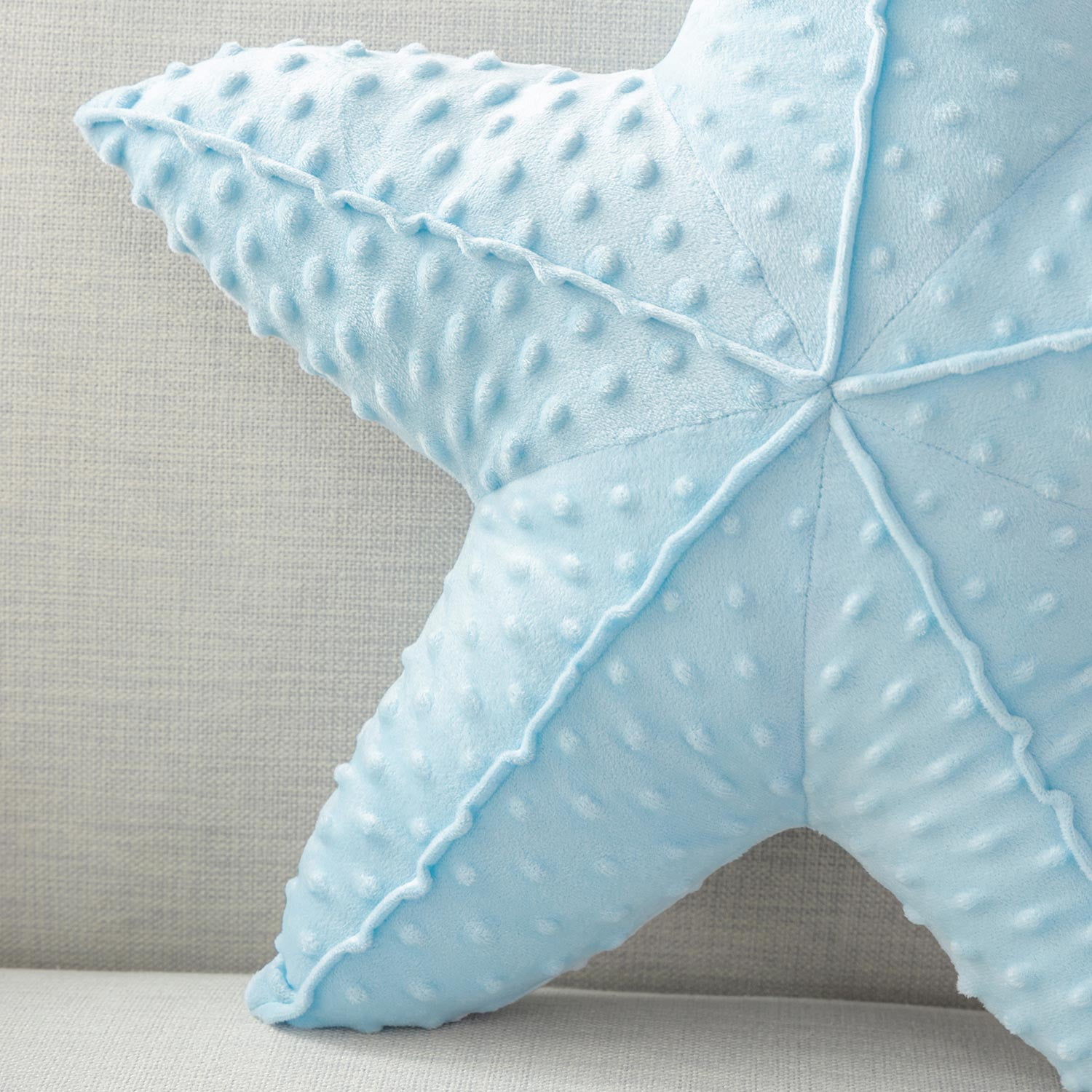 Phantoscope Starfish Velvet Throw Pillow 20.5", Ocean Series, Light Blue