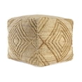 thumbnail image 3 of Laddha Home Designs Hand Woven Geometric Diamond Square Medium Pouf Ottoman - 18" - Brown, 3 of 6
