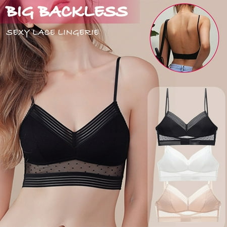 

Low Back Comfort Lifting Bra Lace Bralette Bra Dot Mesh Ultra Thin Ladies Women Crop Top Bra New