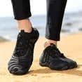 thumbnail image 2 of lnmuld Men Women Barefoot Shoes, Breathable Mesh Shoes for Water Yoga Fitness Hiking Color:Black,Size:5.5, 2 of 6