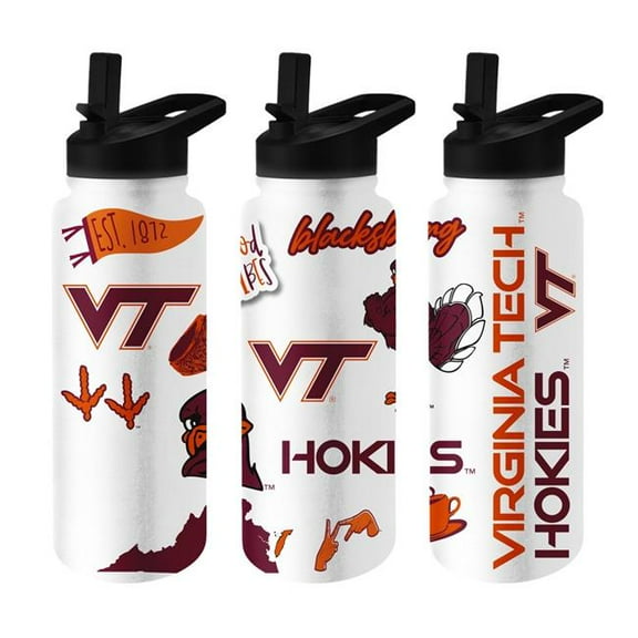 Logo Brands 235-S34QB-63 Virginia Tech 34 oz Native Quencher Bottle
