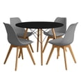 thumbnail image 1 of Set Comedor Mesa Redonda 80cm + 4 Sillas Tulip Madera gris, 1 of 7