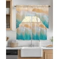 thumbnail image 2 of Orange Aqua Coastal Swag Valance and Tier Curtains 36'' Length Set, Summer Beach Seaside Nautical Light Filtering Kitchen Curtains, Tier Curtain Valances for Bathroom/Living Room/Bedroom/Café, 2 of 6