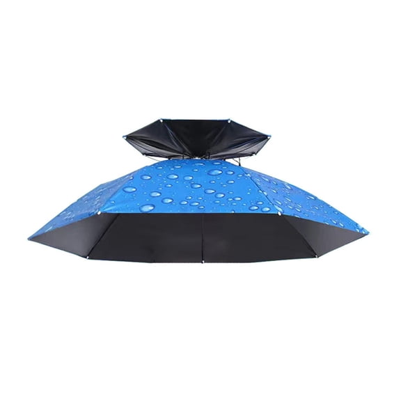 Folding Hat Umbrella for Fishing Rain Sun Protections Umbrella Caps with Head Band Small Top Outdoor Head Umbrella Hat