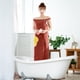 thumbnail image 5 of Conjunto de bata envolvente de spa para mujer, toalla de baño de microfibra absorbente suave y acogedora, 5 of 5