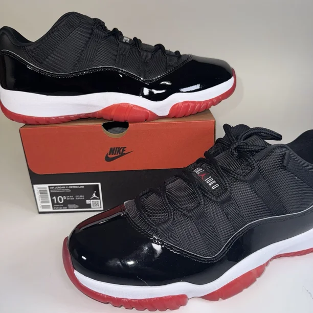 Ni - ke Air Jordan Retro 11 Bred Lows 2025 Size 10.5. Brand New With Box.