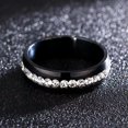 thumbnail image 2 of White CZ Stainless Steel Engagement Band Men Womens Wedding Black Ring Size 5-13, 2 of 6