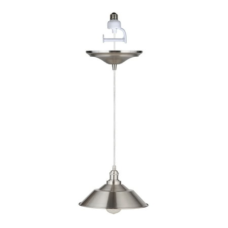 Instant Pendant Recessed Light Conversion Kit Brushed Nickel 11 Cone Metal Shade Instant Pendant Recessed Light Conversion Kit Brushed Nickel 11 Cone Metal Shade