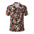 thumbnail image 2 of Daiia Many Kind Of Flowers Pattern Men’s Polo Shirts,Solid Deck Shirt,Classic Fit, Breathable Cotton Polo for Casual and Sport Wear-4X-Large, 2 of 7