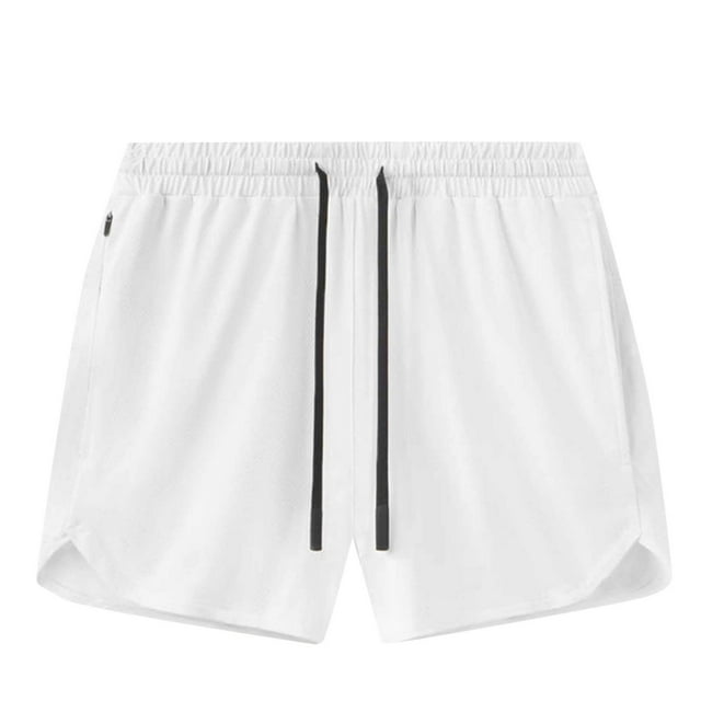 Plebaso Men's Athletic Shorts with Zipper Pockets Casual Drawstring Running Breathable Shorts Activewear