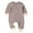 Grey, variant on EnJoCho Casual Romper for Baby Baby Boys Girls Romper Long Sleeve Wrap Feet Autumn Winter Solid Color Button Suit Toddler Girl Trendy Clothing Casual Home Bodysuit