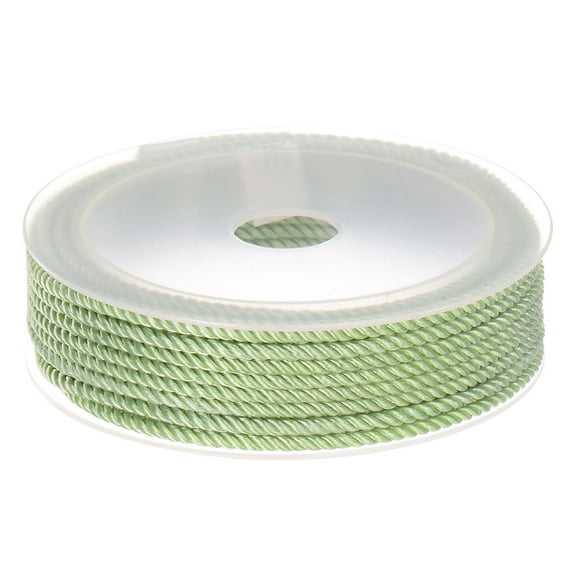 Twisted Nylon Twine Thread Beading Cord 3mm 7M/23 Feet Extra Strong Braided Nylon String, Turquoise Green