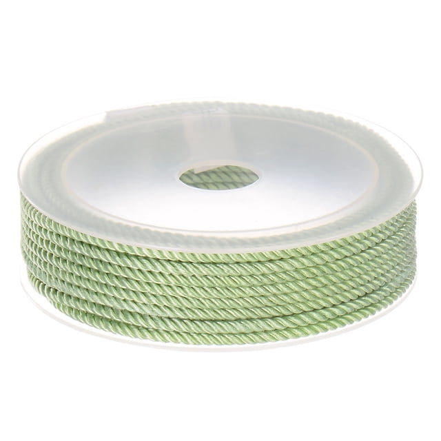 Unique Bargains Twisted Nylon Twine Thread Beading Cord 3mm 7M/23 Feet Extra Strong Braided Nylon String, Turquoise Green