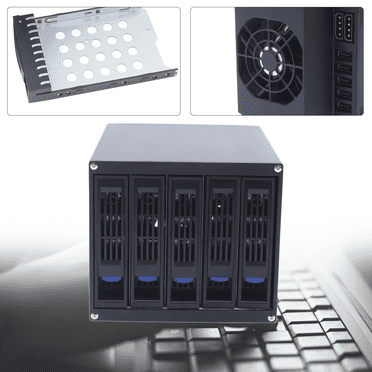 DENEST Hard Drive Enclosure Internal 5 Hot Swap Bay Mobile Rack for 5 x SATA 3.5" Black