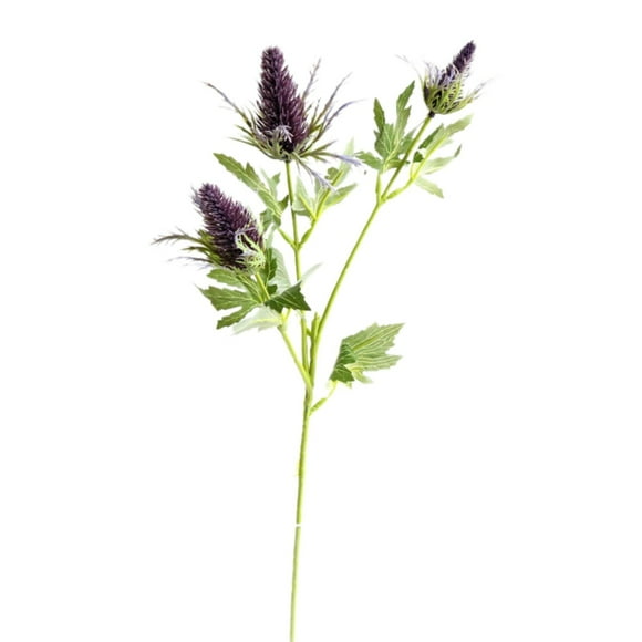 Ongmies Artificial Thistle Flowers – Purple Eryngium with Long Stems, Faux Sea Holly Bunch for Wedding Bouquets, Centerpieces, and Home Decor