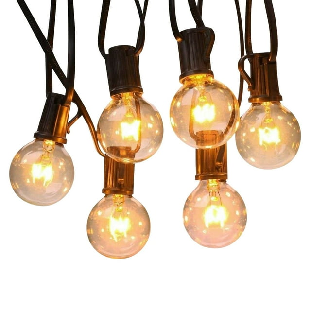 Guirnalda de luces para exteriores de 50 pies, luces LED con 50 bombillas inastillables, impermeable, para exteriores, para café, para patio trasero (50 pies)