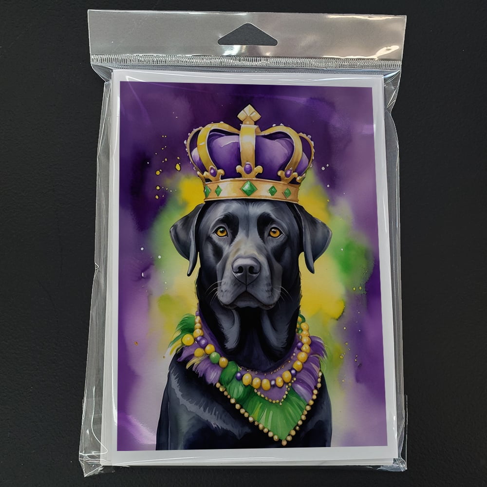 Labrador Retriever King of Mardi Gras Greeting Cards Pack of 8 7 in x 5 in