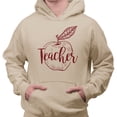thumbnail image 2 of Teacher Apple Hoodie Sweatshirt Unisex Small Sand, 2 of 5