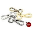 thumbnail image 3 of 2PCS 1 Inch Push Gate Snap Hooks Metal Swivel Lobster Claw Clasp Purse Hardware SC21 (Brushed Brass), 3 of 5