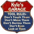 thumbnail image 1 of Kyle's Garage Man Cave Rules Sign Shield Metal Gift 211110001083, 1 of 1
