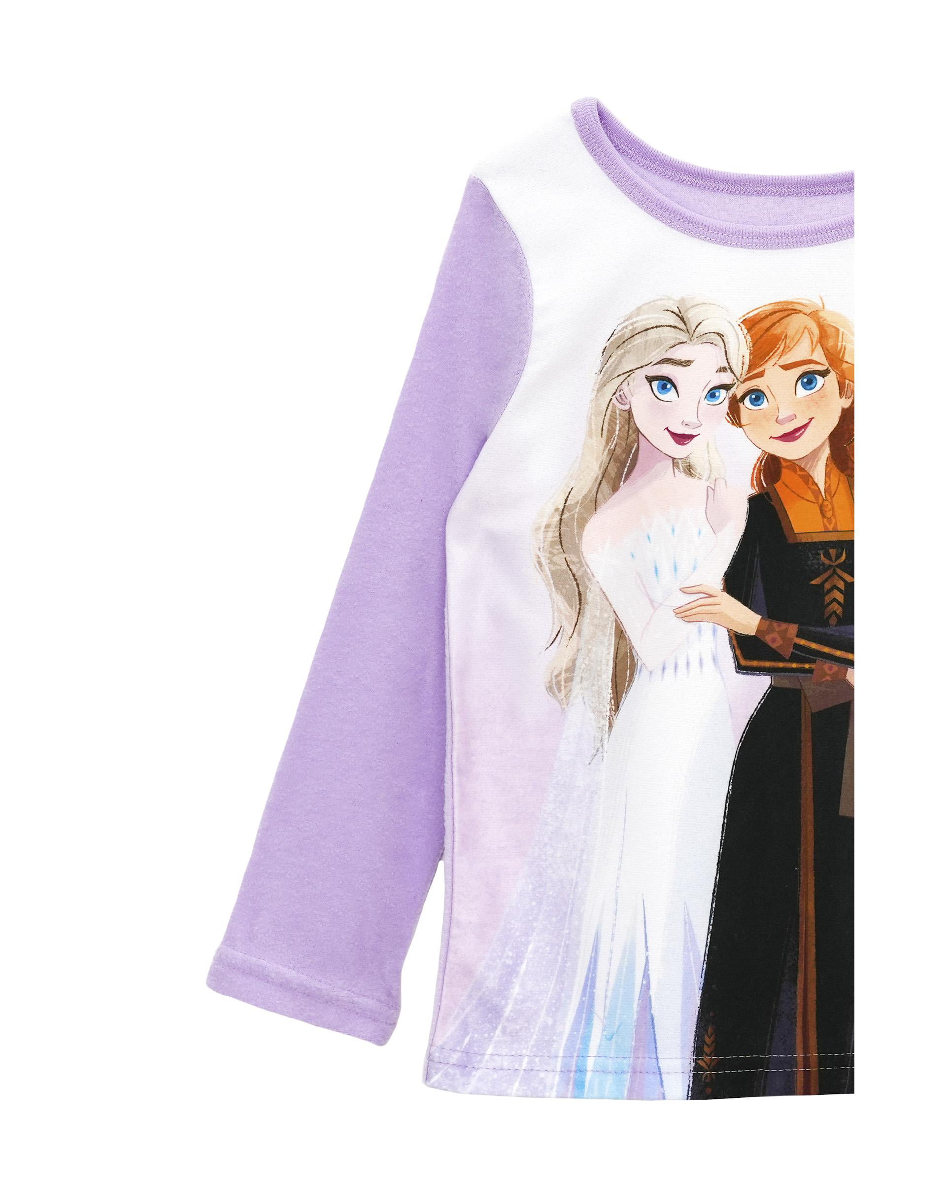 Girls' Pajama Frozen Costume Top and Lounge Pants Sleepwear Set,  Purple/White, Size: 6 