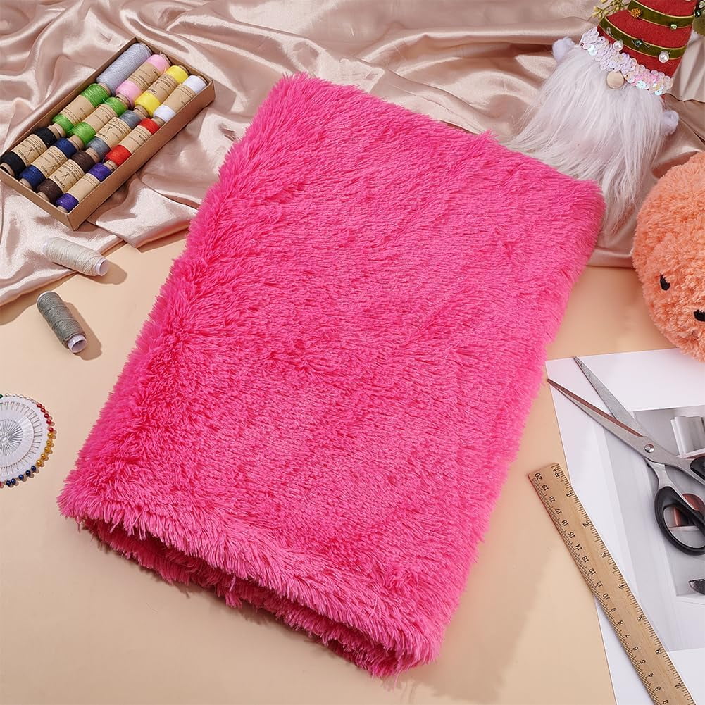1 Yardx61 Inch Pink Fur Fabric Plush Fabric Wide Sewing Craft Fur Fuzzy Fabric Fluffy Fur Fabric for DIY Crafts Christmas Winter Costume Cosplay Gnome Pillow Rug Decor 3/4 inch Pile