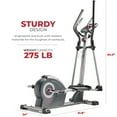thumbnail image 6 of Sunny Health & Fitness Connected Cardio Elliptical, Elite Interactive Series Exercise w Smart Bluetooth & FREE SunnyFit® App - SF-E320047, 6 of 15