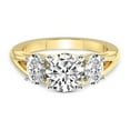 thumbnail image 3 of IGI Certified 2 Carat Round Shape Lab Grown Diamond Engagement Ring | 14K Yellow Gold | Bethany Three Stone Side Oval Diamond Ring | FG-VS1-VS2 Quality Friendly Diamonds, 3 of 6